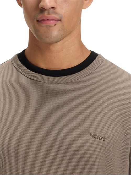 T-shirt misto cotone manica lunga Boss Orange | 50520725346